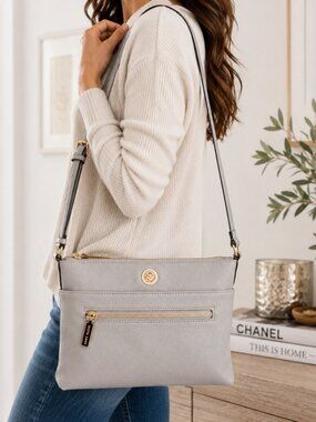 Anne Klein Gray Crossbody Purse
